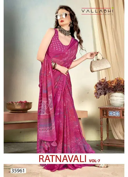 Ratnavali Vol 7 By Vallabhi Georgette Printed Saree Wholesale Price In Surat
